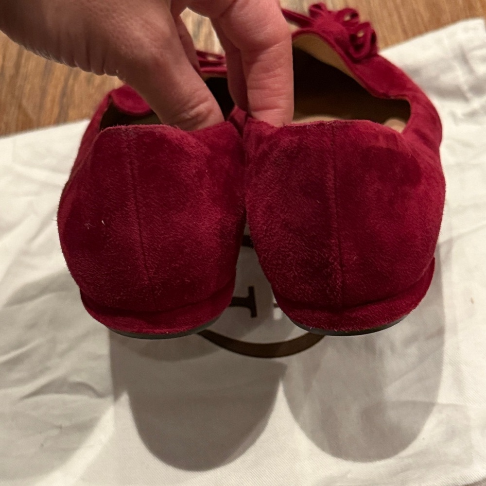 Red Suede Tassel Flats - Picture 6 of 6